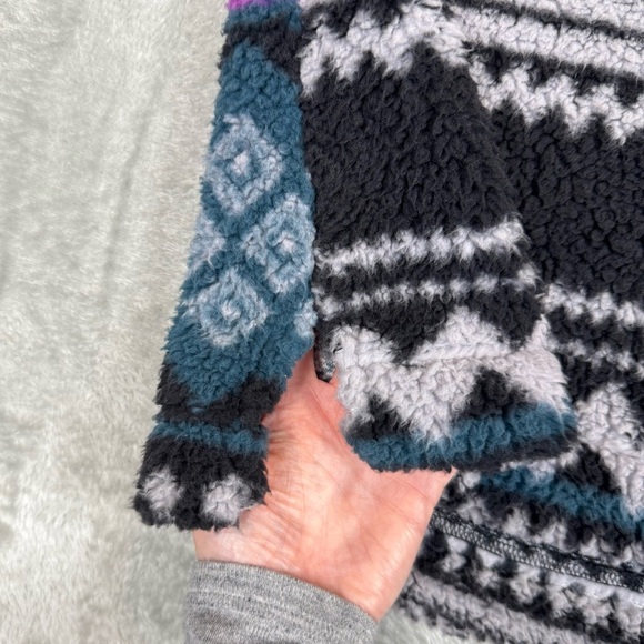 Wrangler 1/4 Zip Sherpa Fleece Pullover Quarter Zip Aztec Print Small Western - Picture 5 of 7